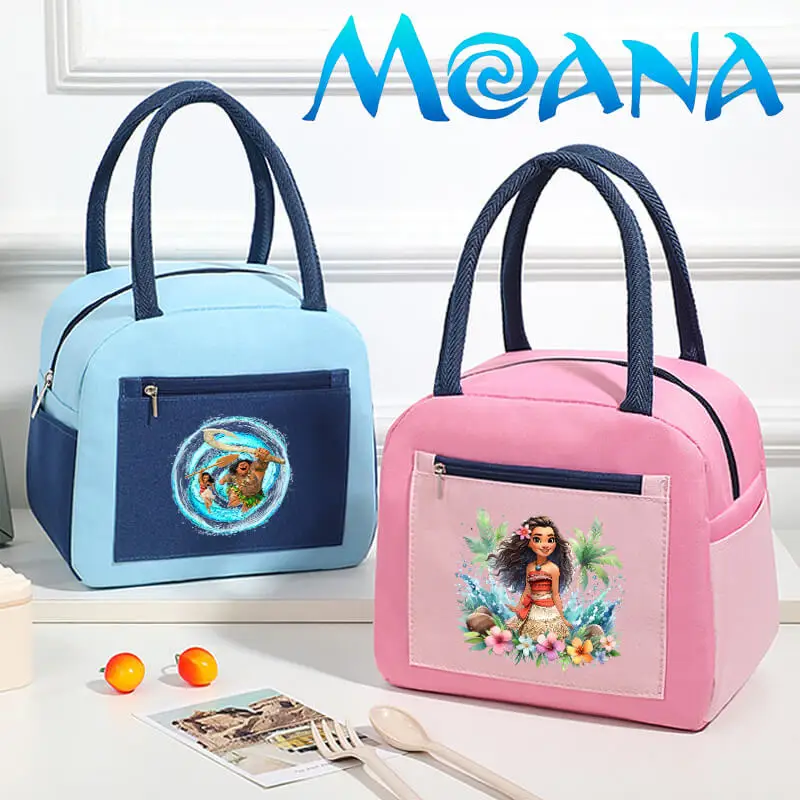 Moana Lunch Bag Maui Pua Heihei Portable Picnic Bento Pack Disney Cartoon Movie Student Food Meal Handbag Birthday Gifts