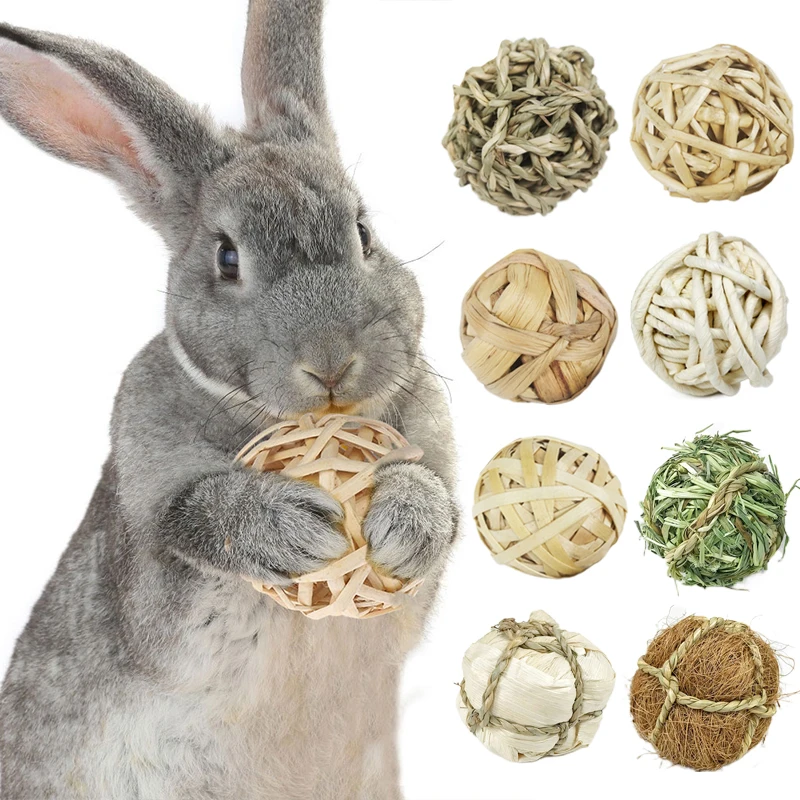 Pet Chewing Toy Natural Rattan Ball Interactive Toys Rabbit Chew Toys for Guinea Pig Chinchilla Small Animal Play Pet Accessorie