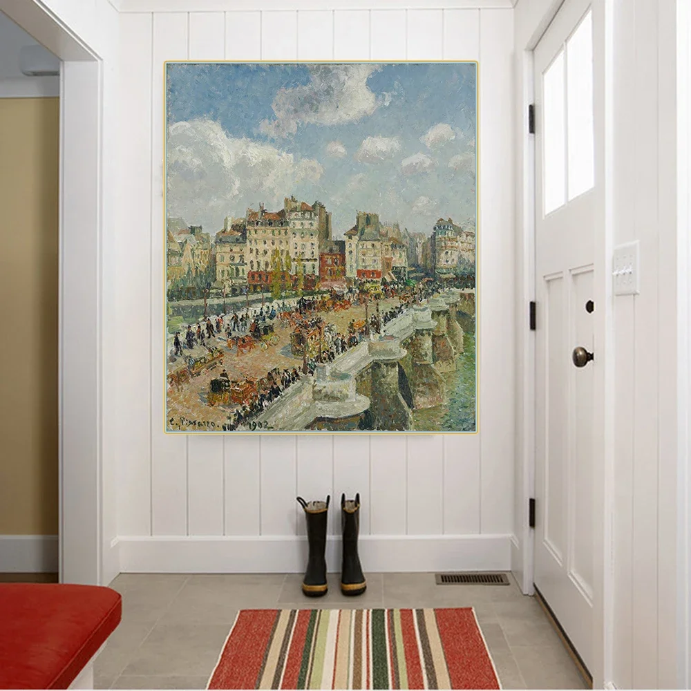 Citon Camille Pissarro 《Le Pont Neuf》 lienzo pintura al óleo obra de arte póster imagen decoración de pared moderna decoración de la sala de estar del hogar