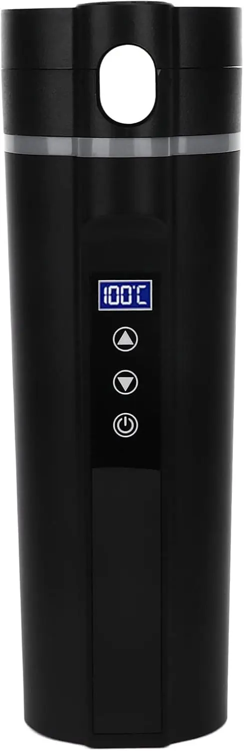 

Дорожный электрический чайник, 450 мл, 12-24 В, интеллектуальный контроль температуры, портативный водонагреватель с ЖК-дисплеем