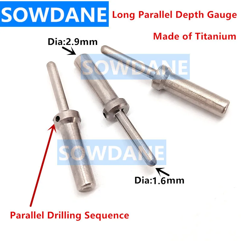 

New Dental Long Parallel Pin Depth Gauge Dentist Implant Surgical Caliper Ruler Instrument Tool Titanium