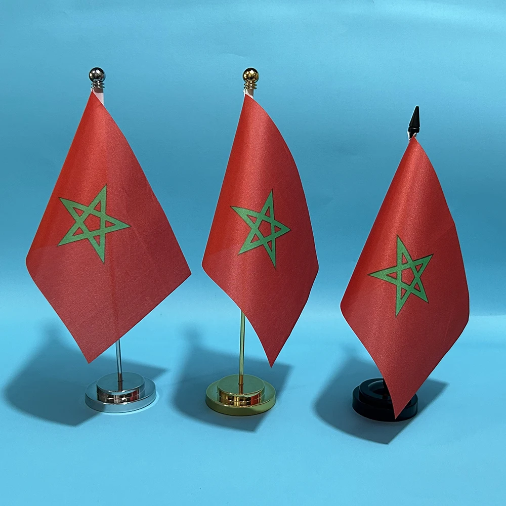 SKY FLAG Office Desk Flag Of Morocco flag 14x21cm polyester Moroccan National flag Desk Ornaments Flags