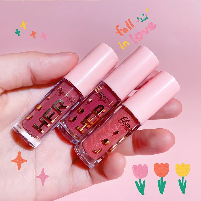 Gia Mirror Lippenstift, feuchtigkeitsspendend, sexy Lippen, praller, langlebig, glänzender Lipgloss, Lippentönung, glänzend, rot, sexy Lippentönung, Damen-Lippen-Make-up