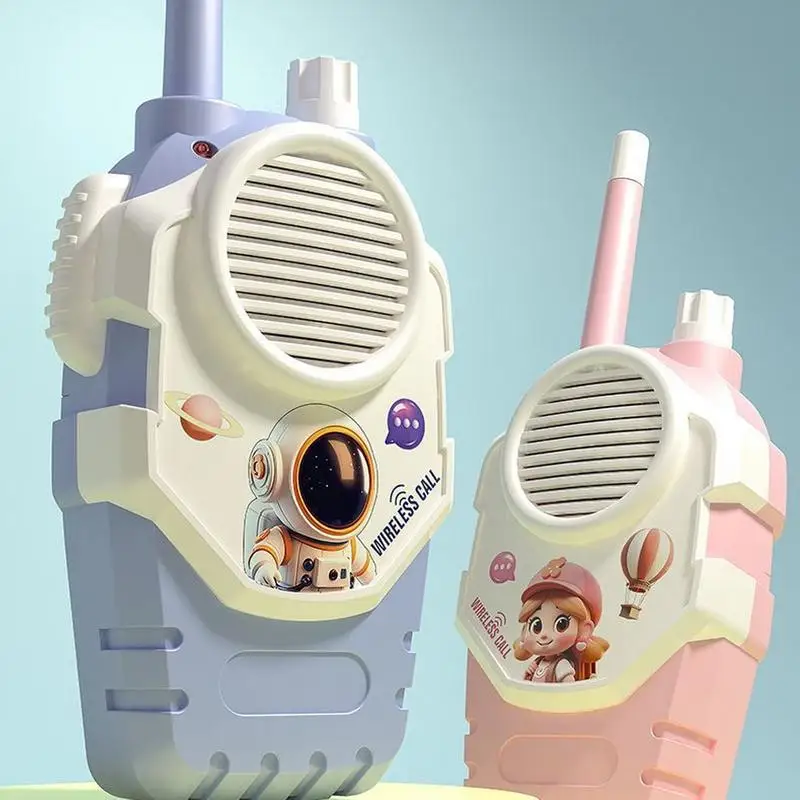 Walkie Talkies recargable, paquete de 2 juegos para acampar al aire libre, juguete de largo alcance para patio al aire libre con cordón para niños y adultos, cumpleaños