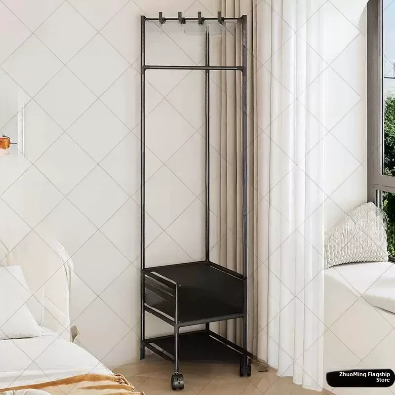 

Home Use Floor Standing Corner Multi-layer Storage Rack Simple Bedside Bag Hanging Coat Hook Wall Corner Utilization