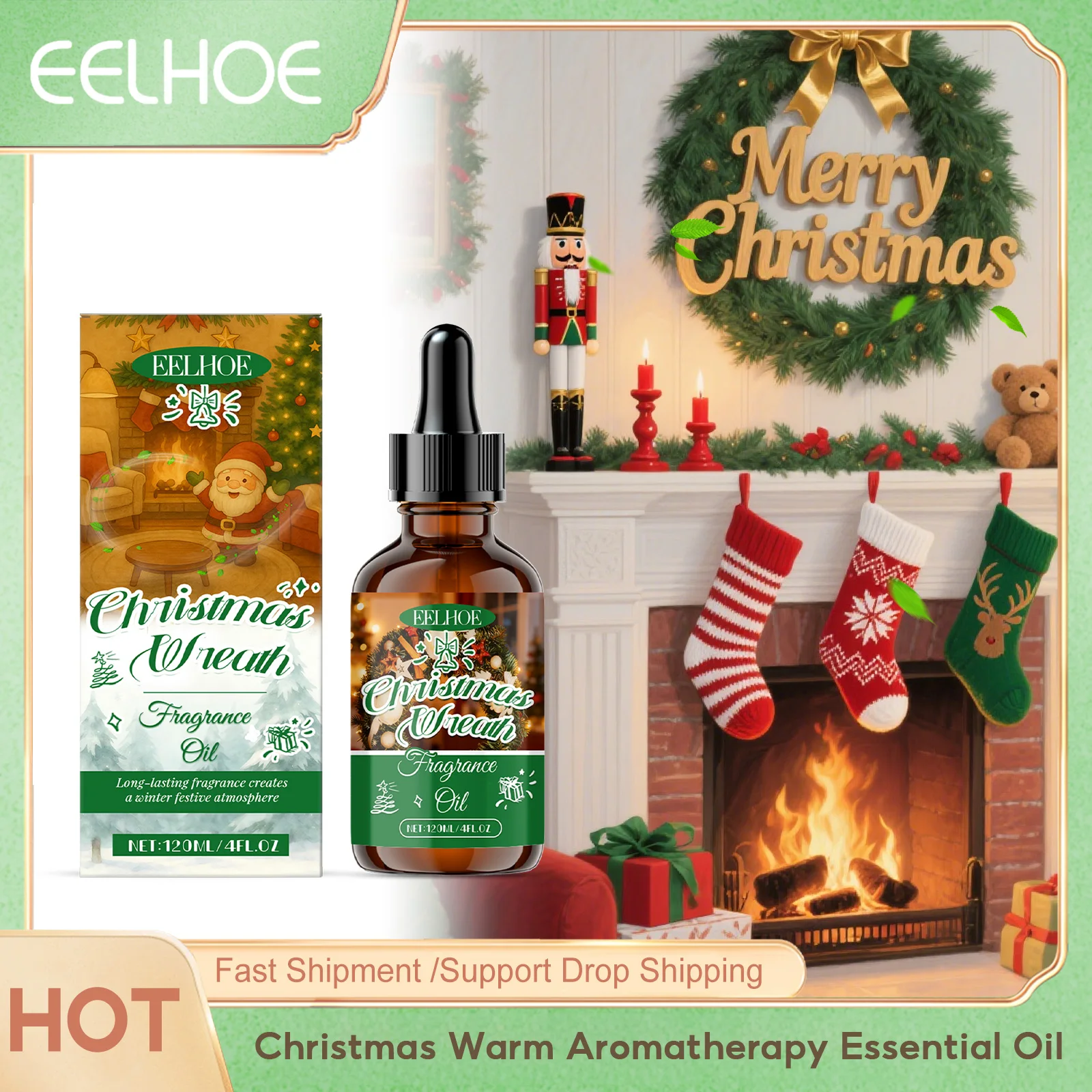 Eelhoe Christmas Warm Aromatherapy Essential Oil Fresh Start Special Edition Cozy Comfort Mini Bottle Holiday Fragrance Gift Set