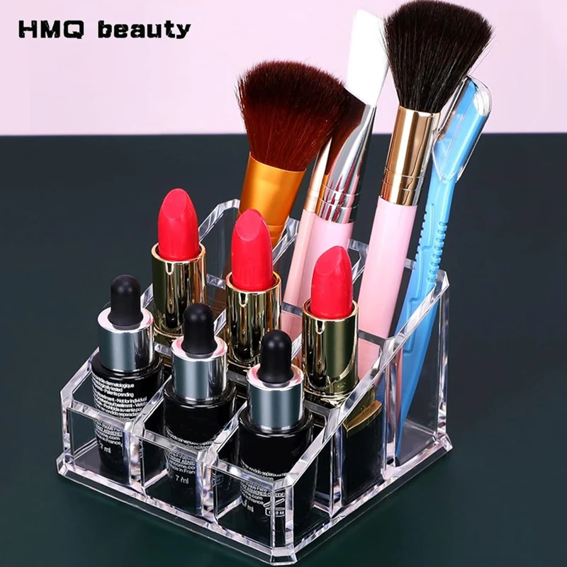 9/12 Grids Makeup Organizer Box Transparent Lipstick Nail Polish Display Holder Home Bathroom Desk Storage Boxes Accessories