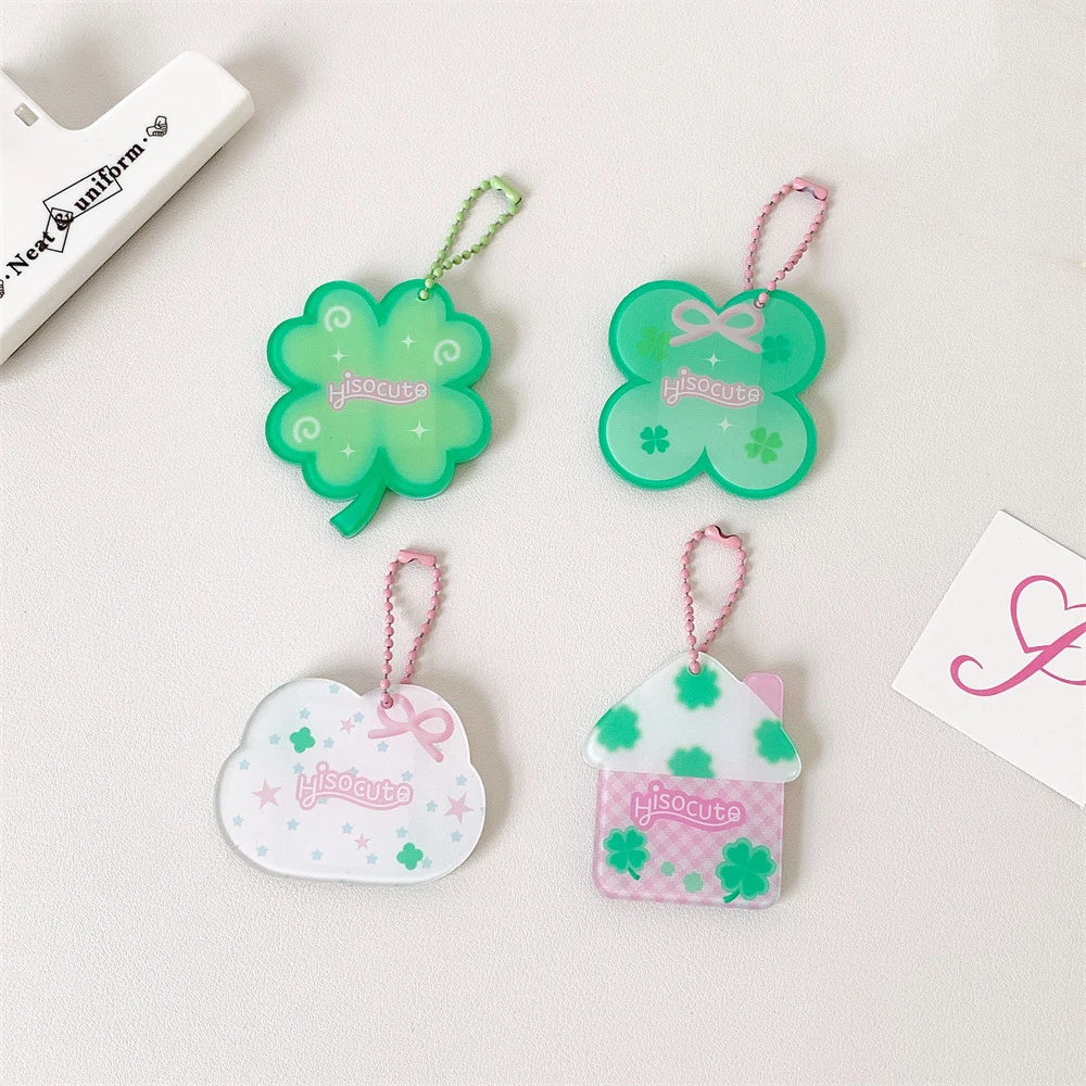 Four-leaf clover key chain pendant 1 inch ID photo frame student key chain