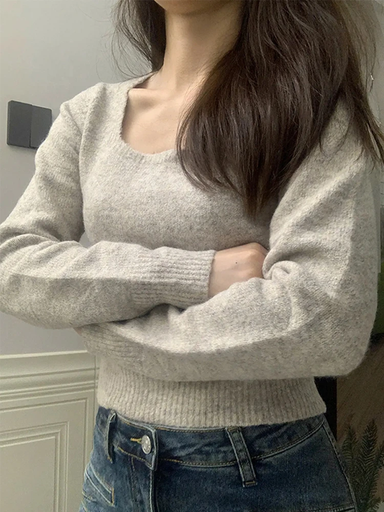 لينة مريحة الأمريكية الرجعية ساحة طوق ort محبوك سترة المرأة عادية تنوعا ربيع الخريف قاعدة طبقة التخسيس الأعلى #2