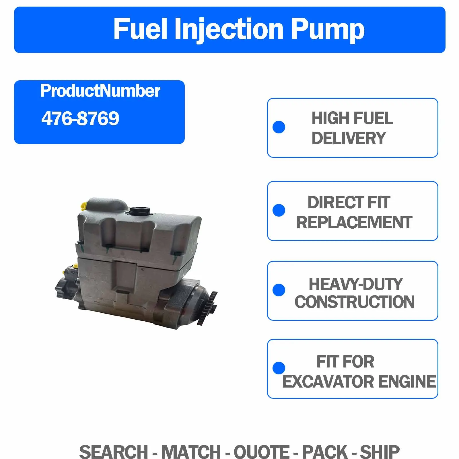 476-8769 Hydraulic unit fuel injection pump For Caterpillar CAT POWER SYS Generator Set Engine