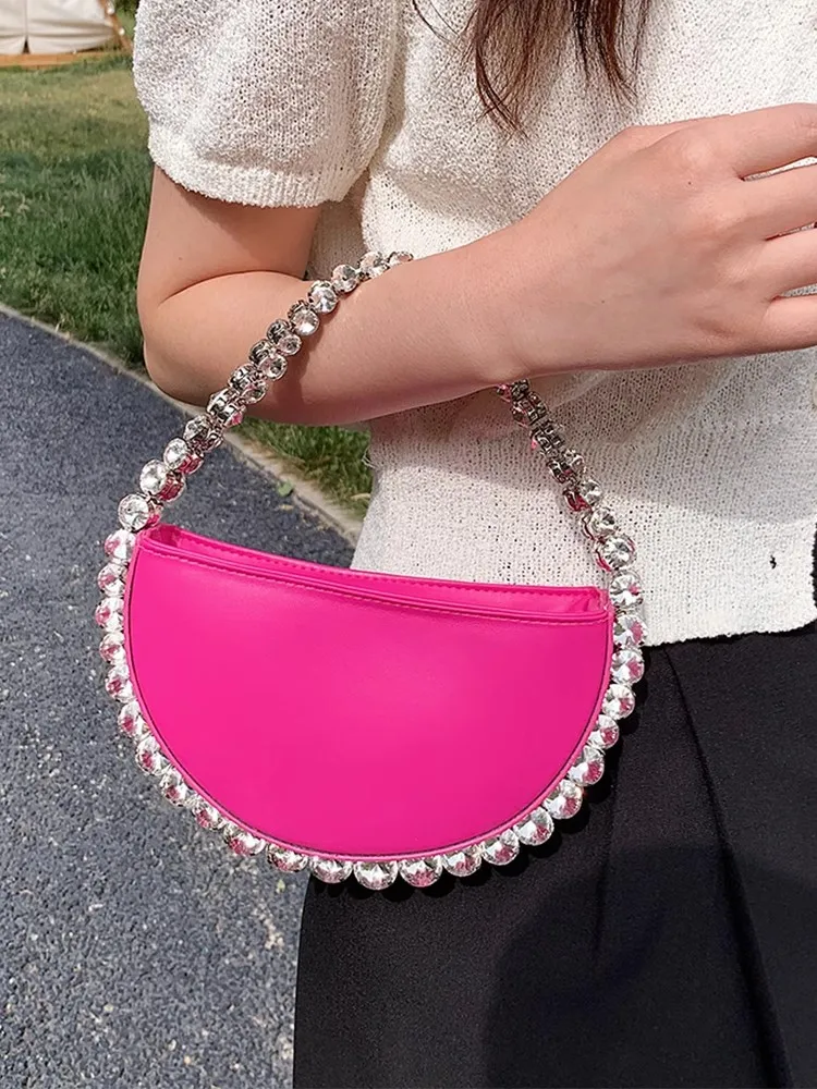 Fashion Shiny Crystal Sequines Round Evening Bags for Women Luxury Designer Diamonds Wedding Clutch Purses And Handbags Party