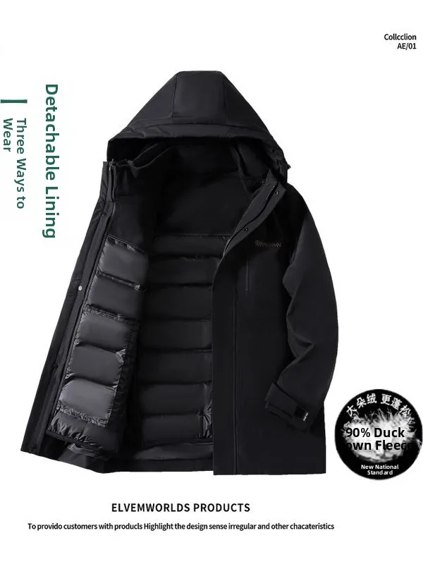 

Мужская ветрозащитная съемная шапка-футболка 90, пуховая куртка Jaet Busin Sle, осенне-зимняя верхняя одежда, мягкая, удобная, водонепроницаемая