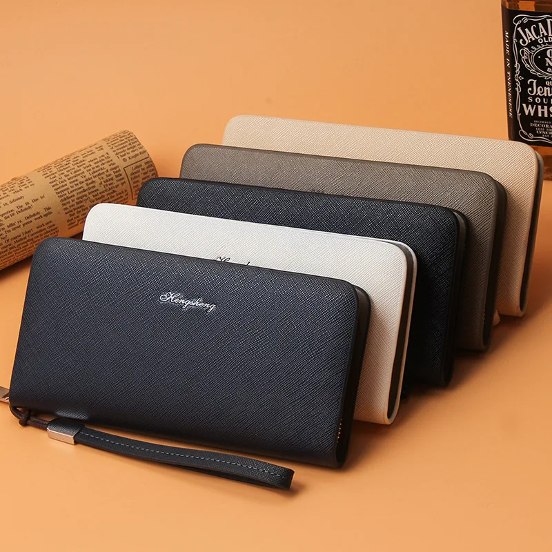 

Multi Functional Casual Handbag Men's Wallet Fashionable Korean Version Long Solid Color Large Capacity PU Leather Handbag