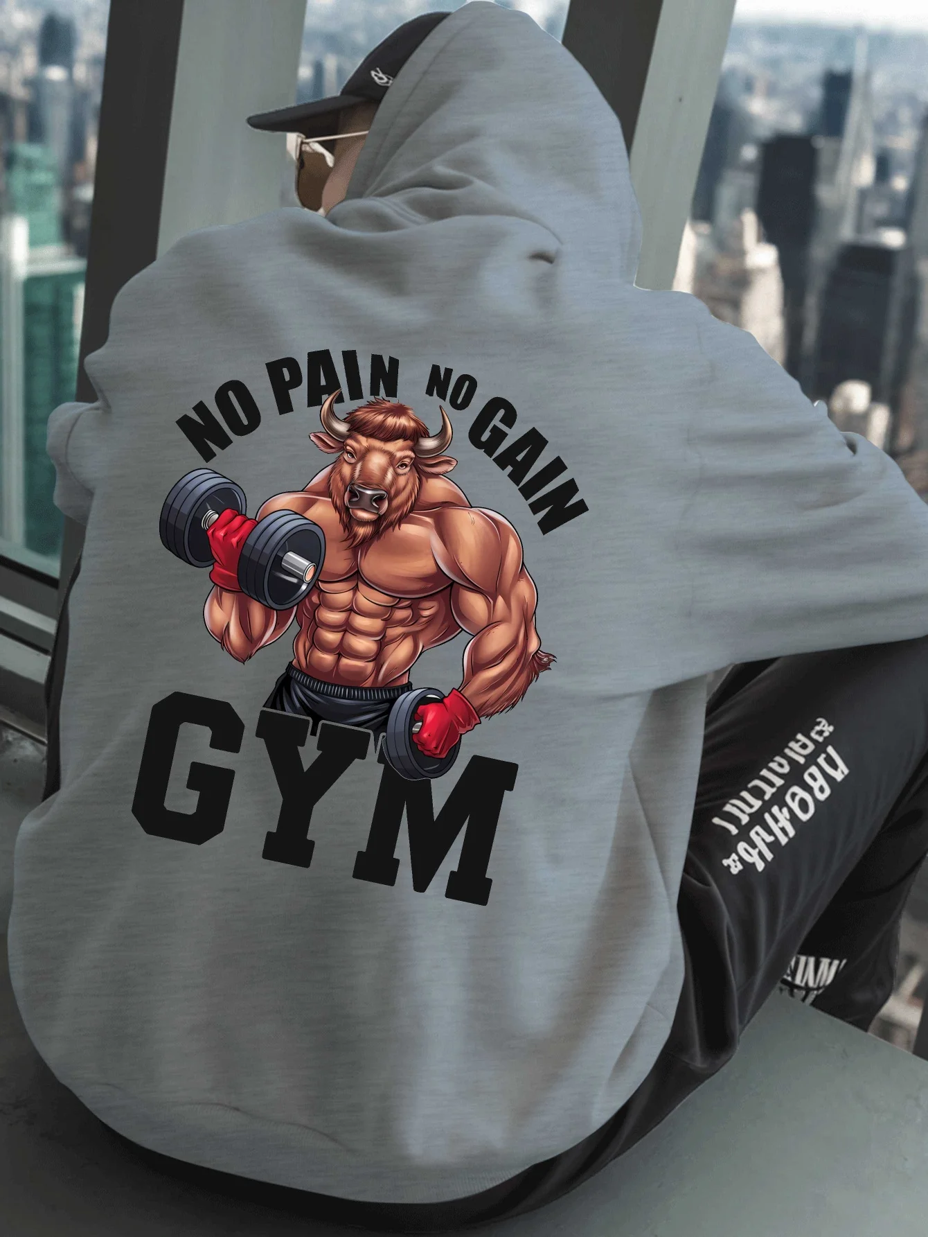 Novo Moletom Masculino de Outono/Inverno, Versátil, Confortável, Respirável, com Estampa de Letras, Ideal para Uso Casual e Treinos de Fitness