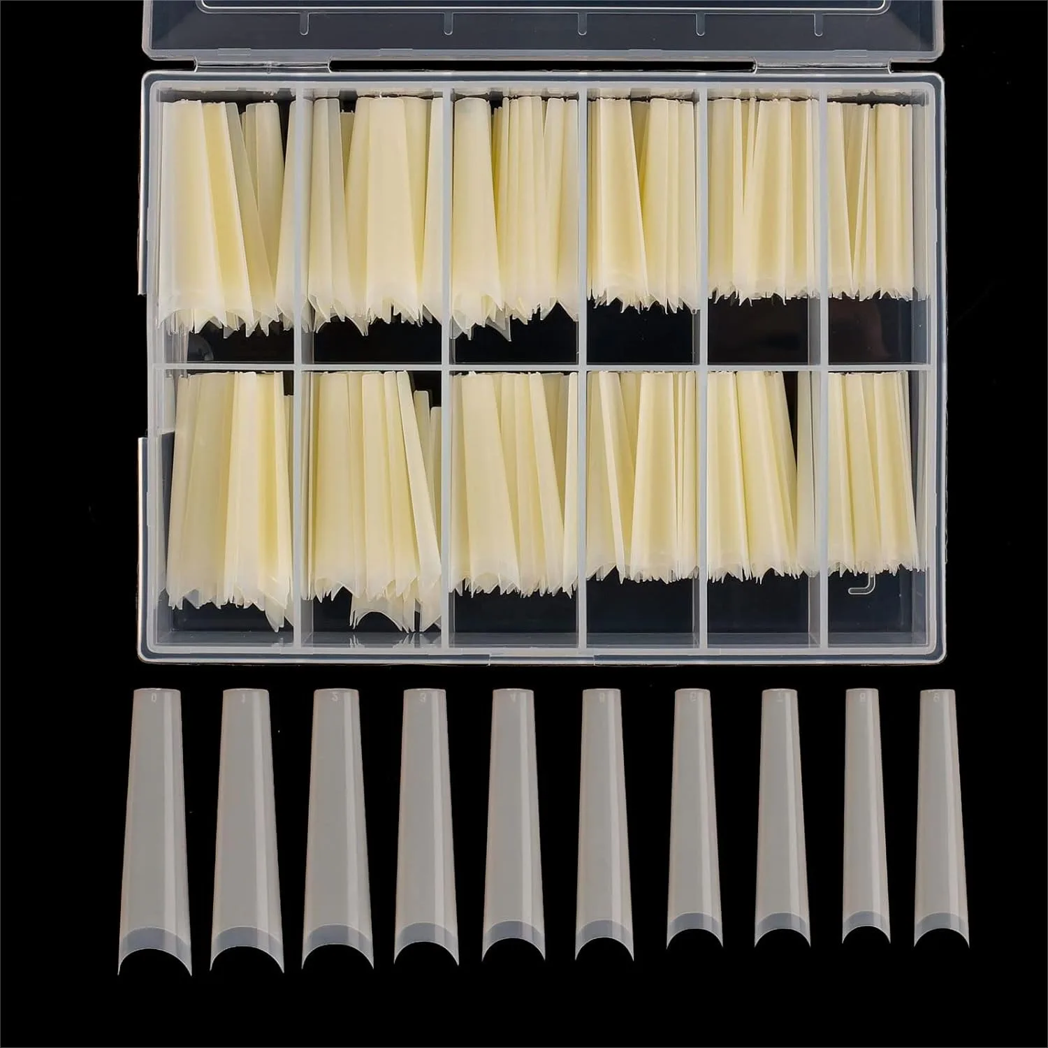 

Tapered Extra Long Nail Tips, Ballerina Natural Acrylic Fake Nails, 240PCS 10 Sizes with Box for Salon & DIY