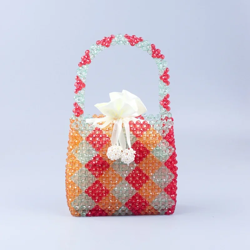 

Handwoven Colorful Beaded New In Handbag 2024 Crystal Bags Women's Fashion Ins Diamond Design Shoulder Bag Bolsos Para Mujer