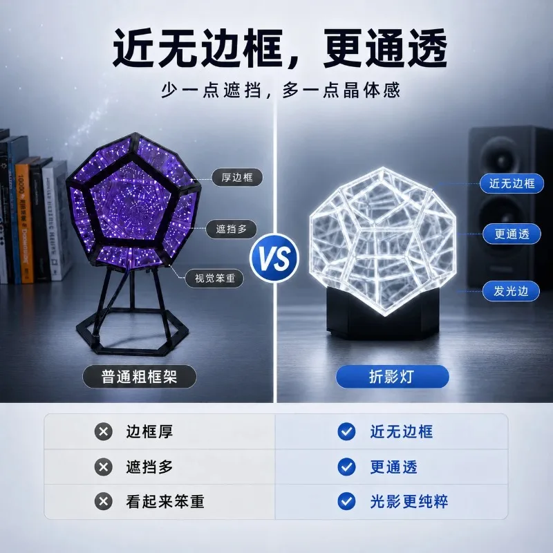 Folding lamp desktop ornament atmosphere creative high-end feeling bedroom e-sports room decoration boy friend gift