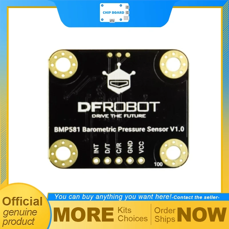 

DFRobot Gravity BMP581 Pressure and Temperature Sensor Module with Bosch BMP581, ±0.3hPa Accuracy, I2C/UART