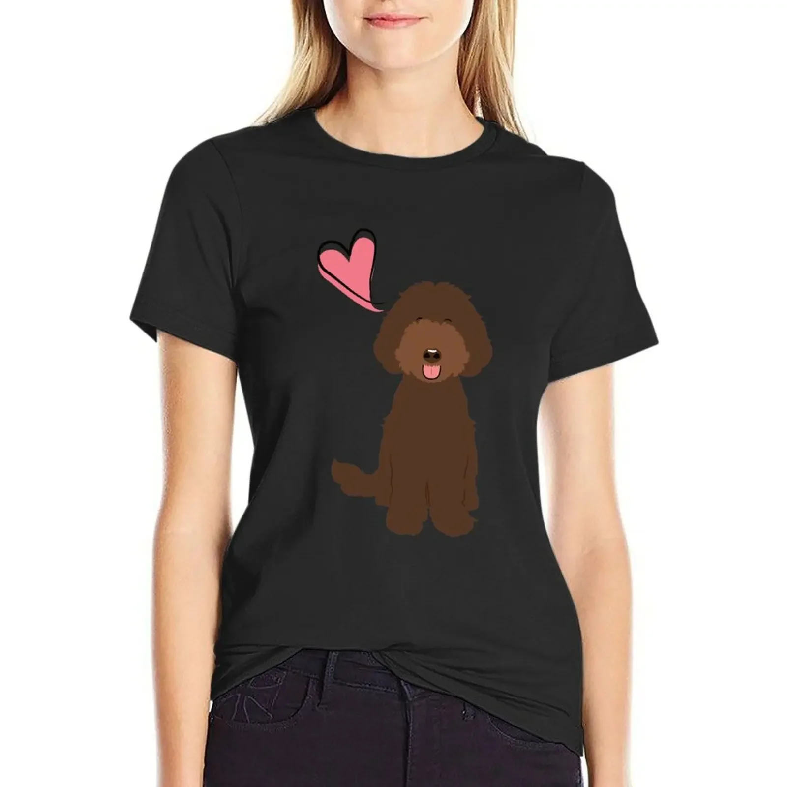 LOVE Chocolate Labradoodle T-shirt summer clothes summer top cute clothes summer clothes for Women