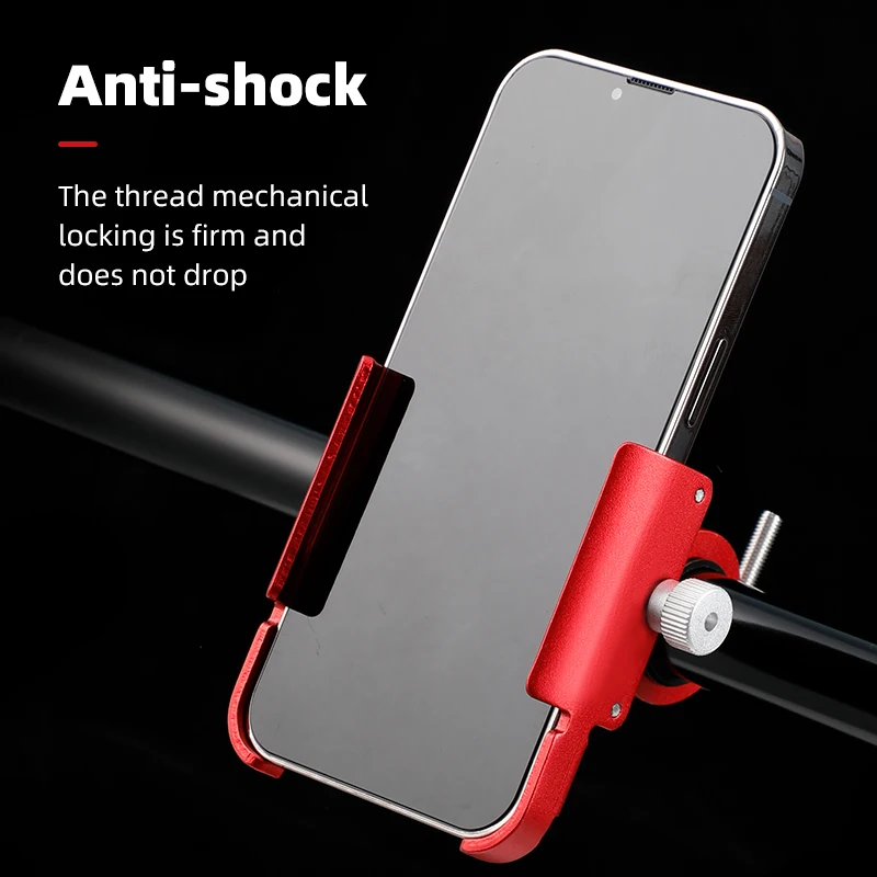 Uniwersalny metalowy uchwyt na telefon do motocykla, roweru, ze stopu aluminium, mocowany do kierownicy roweru górskiego MTB, uchwyt na telefon do skutera. — zdjęcie produktu 3
