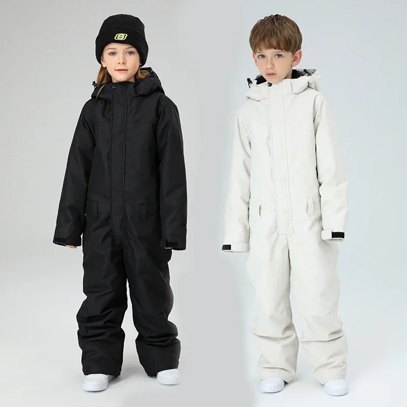 Winter Children Ski Suit Boys Girls Kids Windproof Waterproof Cotton Thickening Warm Outdoor Sports Skiing Snowboarding Clothes