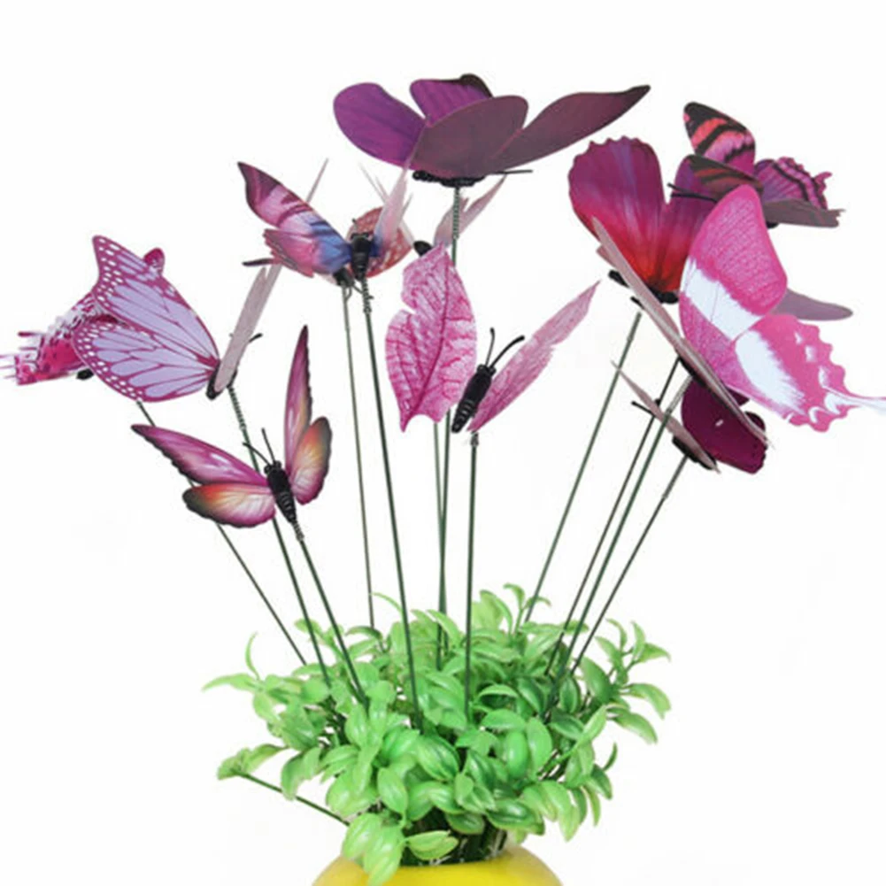 Colorful Garden Butterfly Stakes Art Decor Waterproof PVC Material Vibrating Spring Outdoor and Indoor Use Wide Applications