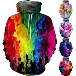 3D Printed Colorful Art Abstract Graphic Sweatshirts For Men Women Long Sleeve Pullover Funny Hoodie Top Loose Plus Size Hoodies