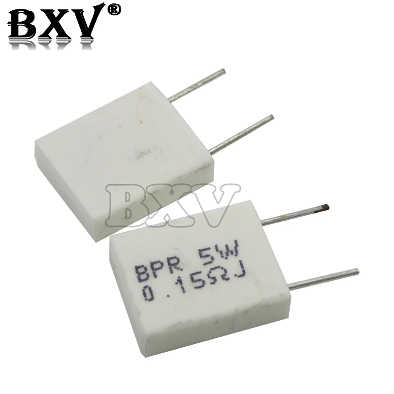 10PCS/LOT BPR56 5W 0.001 0.1 0.15 0.22 0.25 0.33 0.5 Ohm Non-inductive Ceramic Cement Resistor 0.1R 0.15R 0.22R 0.25R 0.33R 0.5R