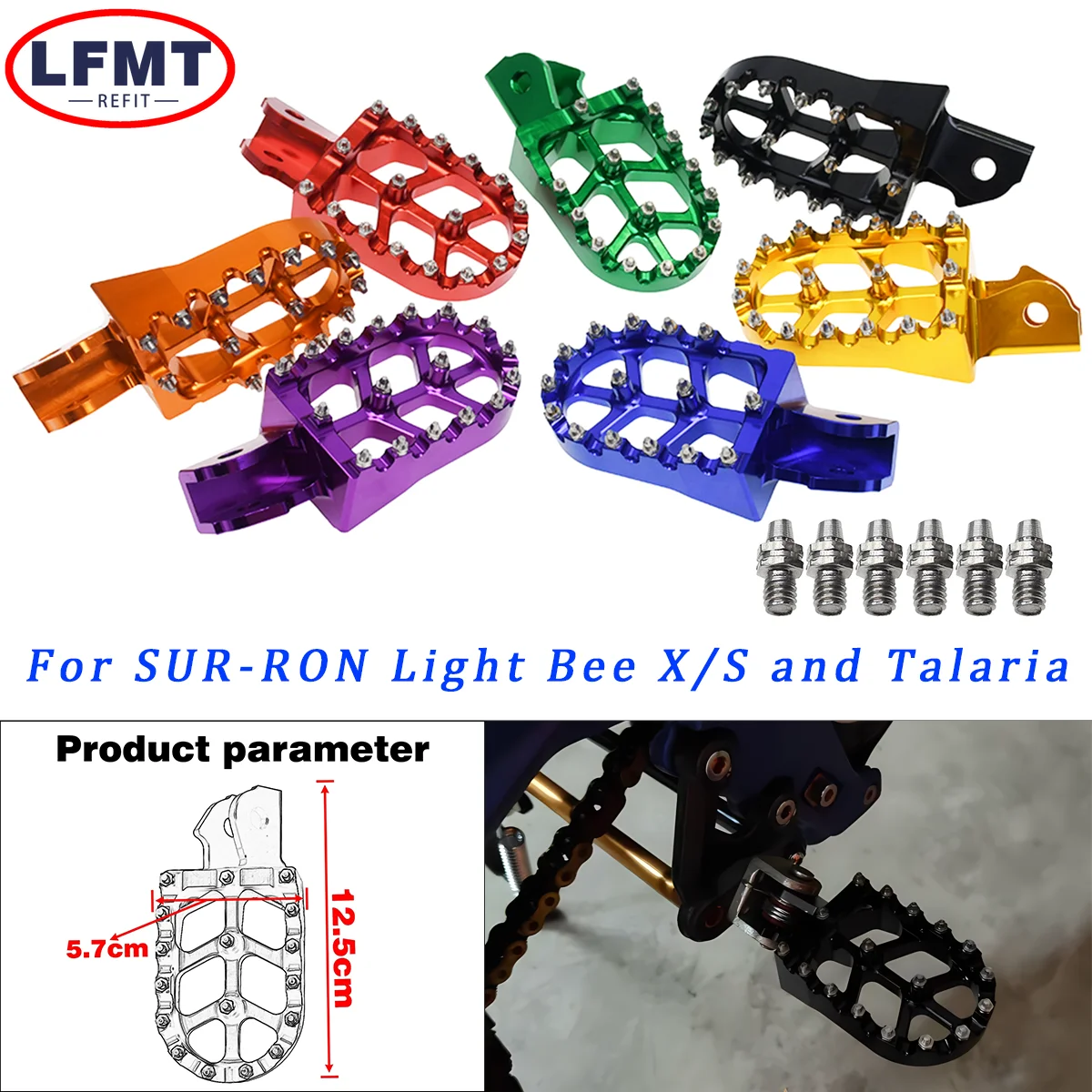 

For Sur-Ron Surron Light Bee X /S CNC Aluminum Foot Pegs Rest Footpegs Electric Motorcycle For Talaria Moto Acessorios