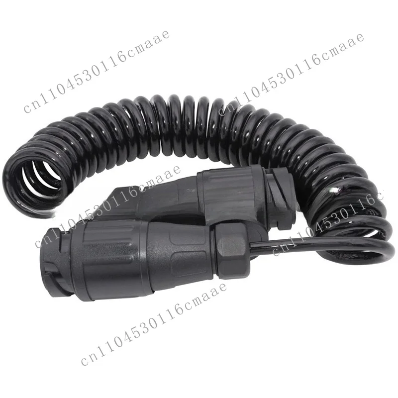 European 13-core Plug Conversion 13-core RV Trailer Extension Cable 13P Connection Spring Wire, Spiral Wire