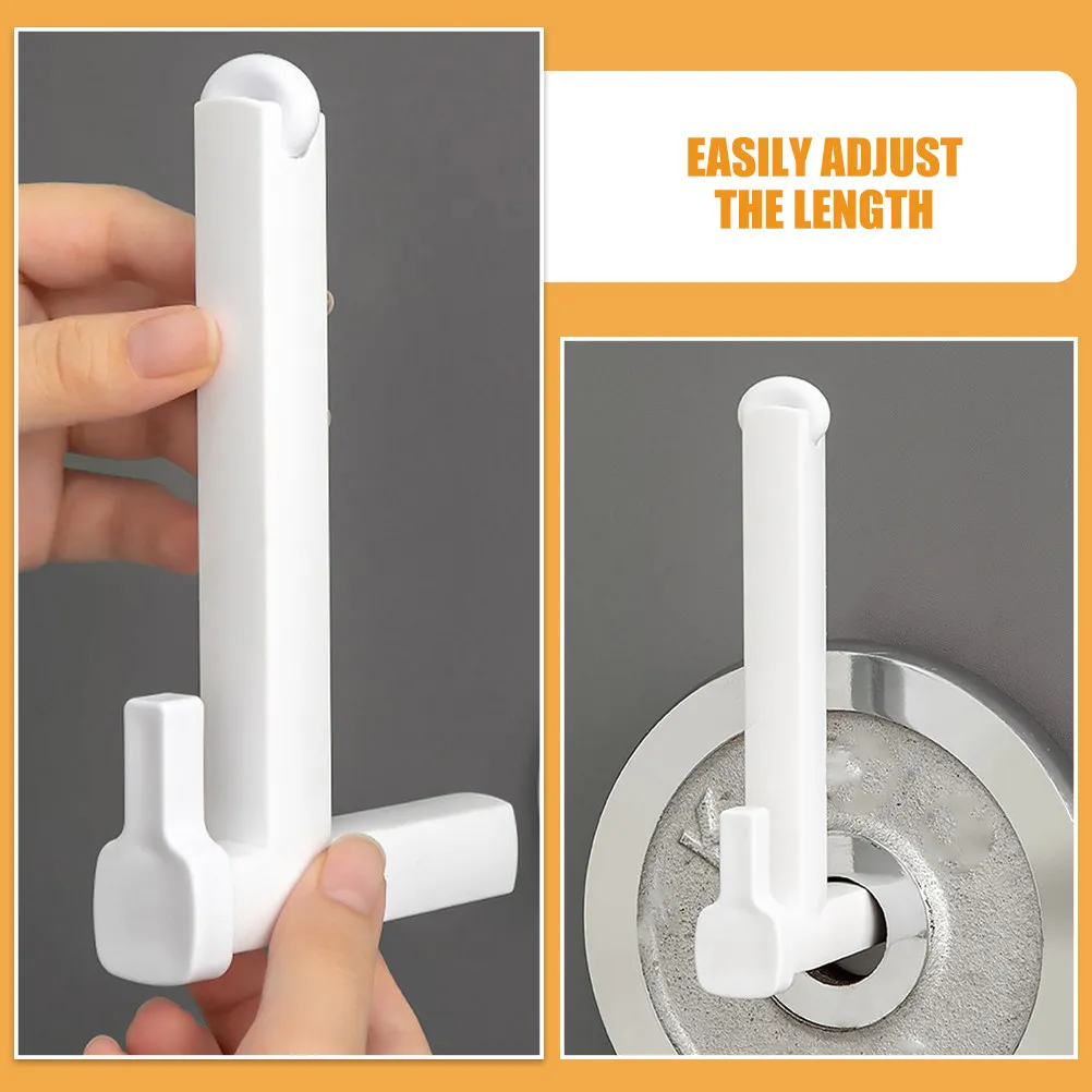 Adjustable Clamp Curtain Holdback No Drill Curtain Rod Bracket Drapery Hook Holder for Window Shower Door Curtains Plastic Hook view 2