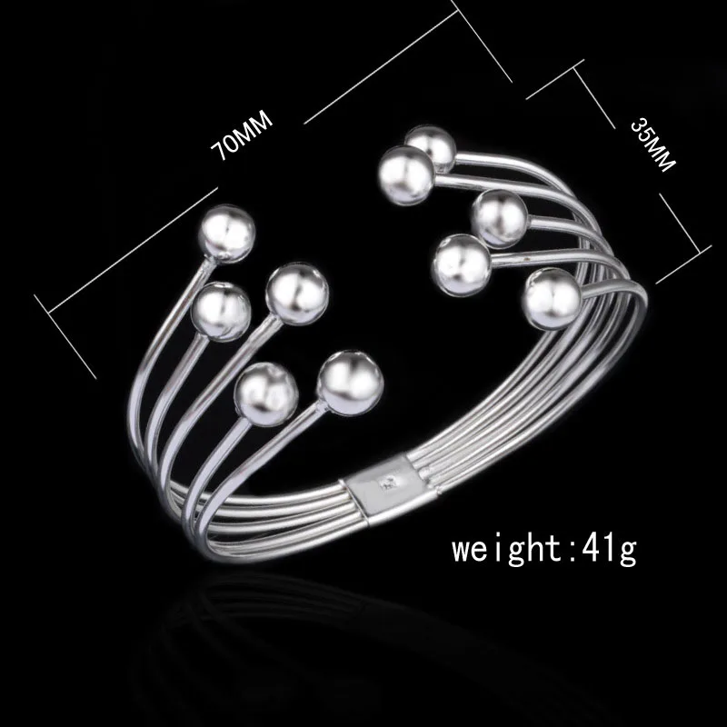 FOXANRY Silver Color Trendy Brcacelet for Women Couples Creative Simple Ball Irregular Geometric Handmade Party Jewelry Gifts