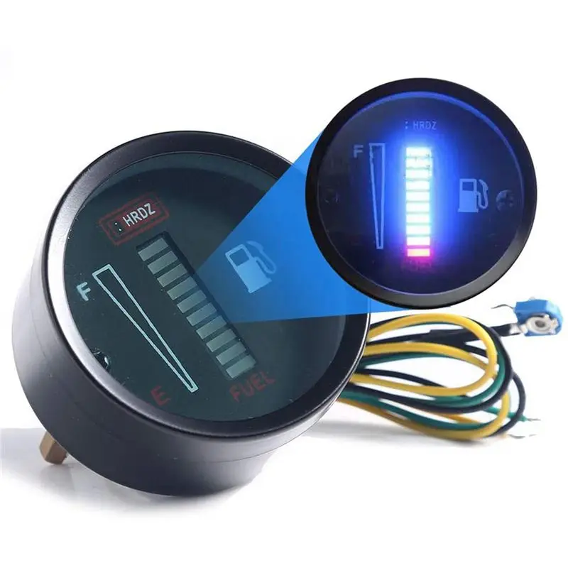 Powerful 6X 24V 2 Inch 52Mm Universal Car Motorcycle Fuel Level Meter Gauge LED Light Display Fuel Tank Gauge Boat Truck RV