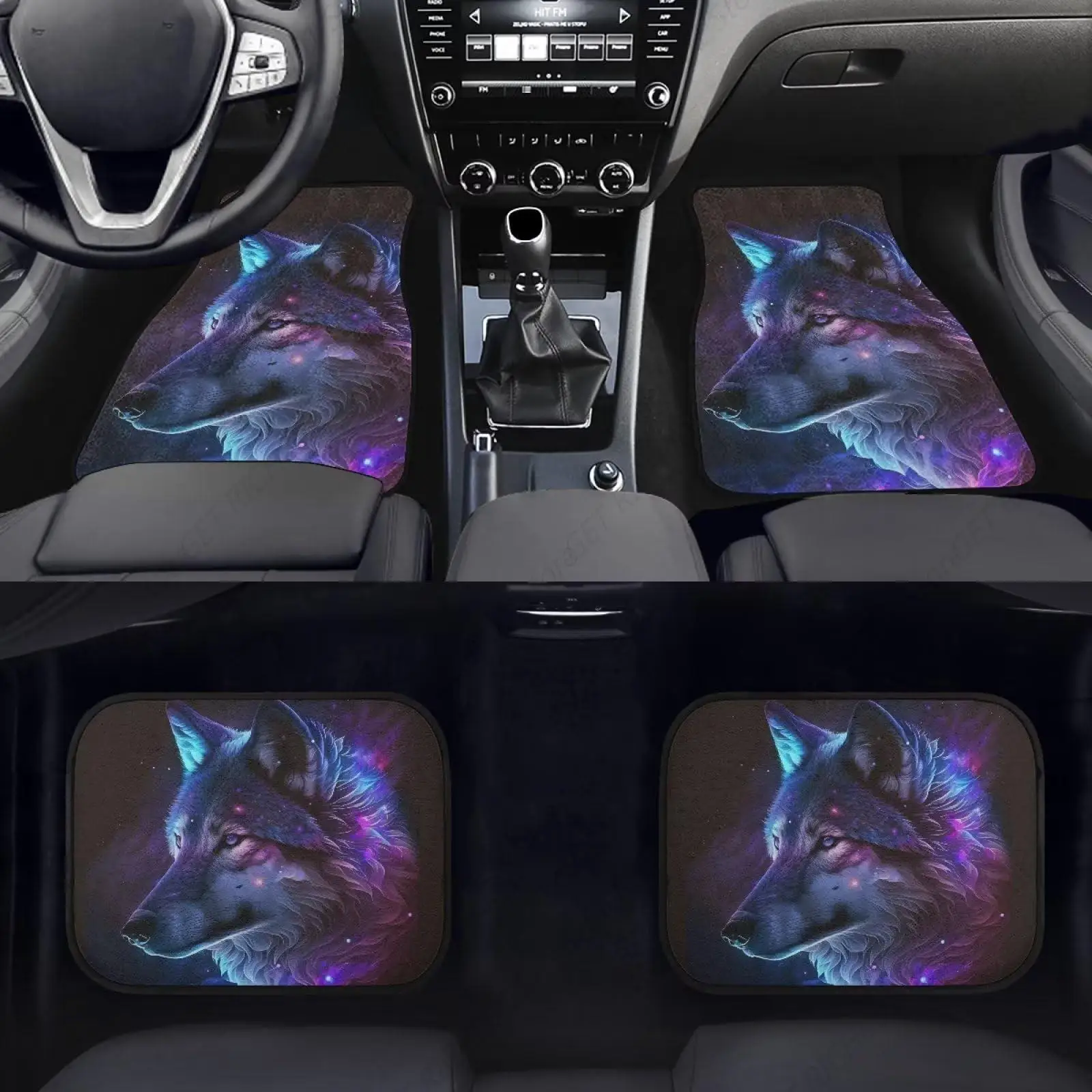 

Galaxy Wolf Floor Mats For Cars Front & Rear Seat Carpet Floor Mats All Weather Protection Universal Fit Mat For Car SUV