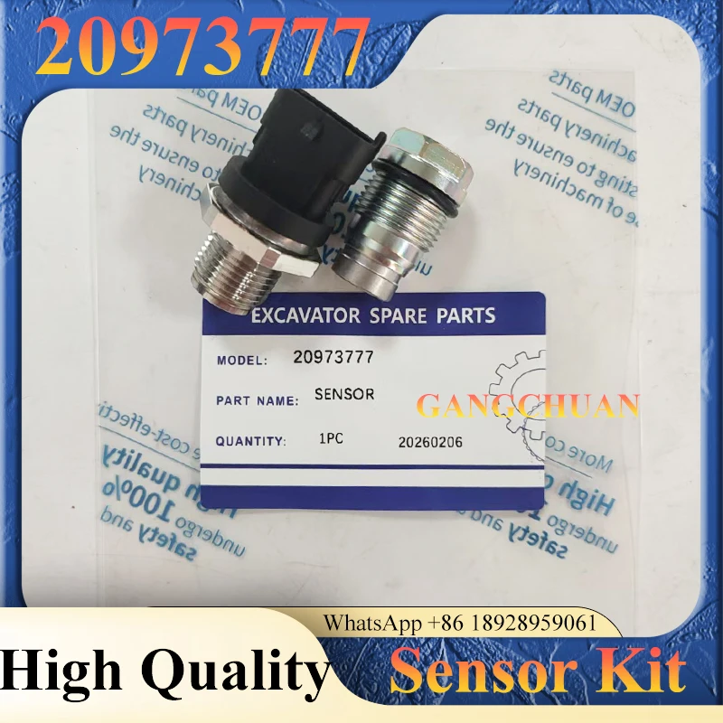 

Common Rail Fuel Pressure Sensor 0281002937 20973777 VOE20973777 for Excavator EC210 EC240 EC290 EC330 EC360 EC460