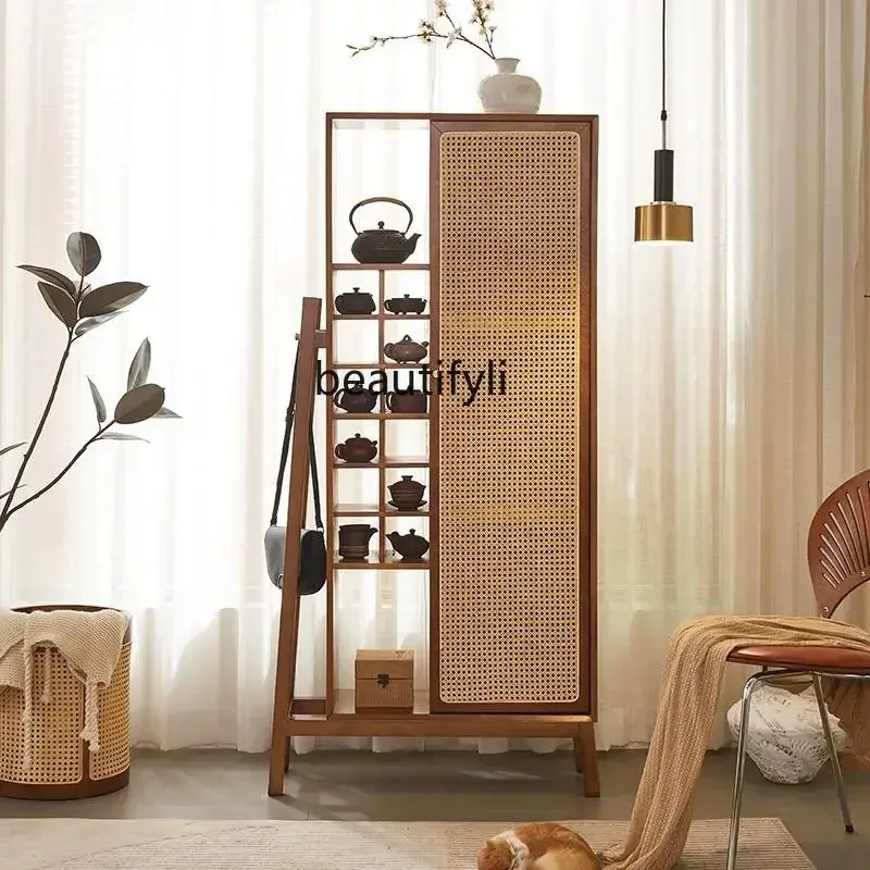 A55 Y Rattan solid wood furniture Bogu frame teacup tea set storage cabinet, pavilion display cabinet storage, display cabinet