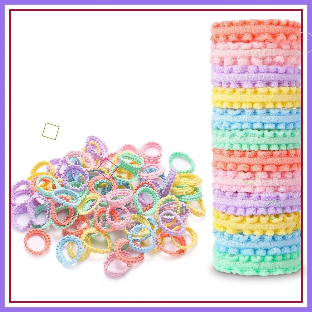 

Мягкие эластичные резинки для волос, 100 шт., разноцветные, не повреждающие волосы, для малышей, девочек и женщин