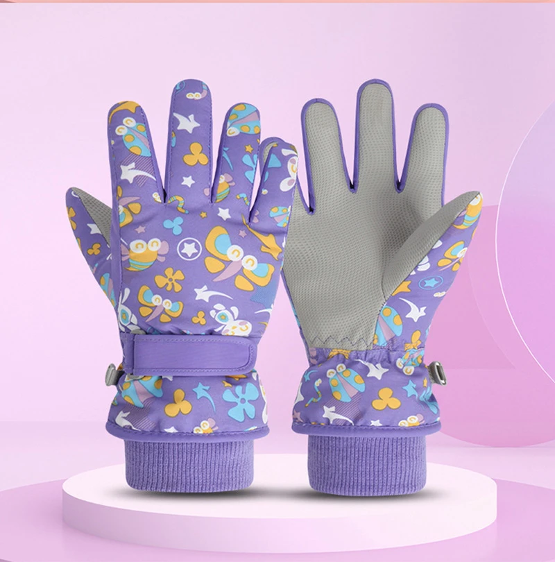 Hohe Qualität Kinder Kinder Ski Handschuhe Winter Snowboard Schnee Warme Handschuh Jungen Mädchen Wasserdicht Verdicken Fäustlinge Halten Finger Warm – Detail 8
