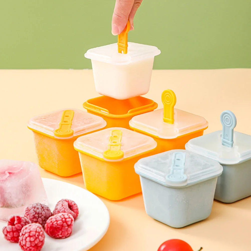 

12pcs Ice Cream Molds Lid Sticks Cube Tray Freezer Reusable Kitchen Tool Home Supply Ice Maker Easy Release Safe