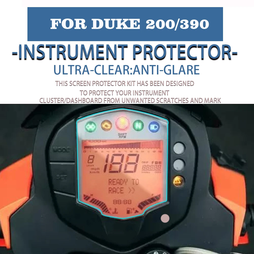 

For KTM DUKE 200/390 RC390 RC 390 DUKE390 DUKE250 Cluster Scratch Cluster Screen Protection Film Protector