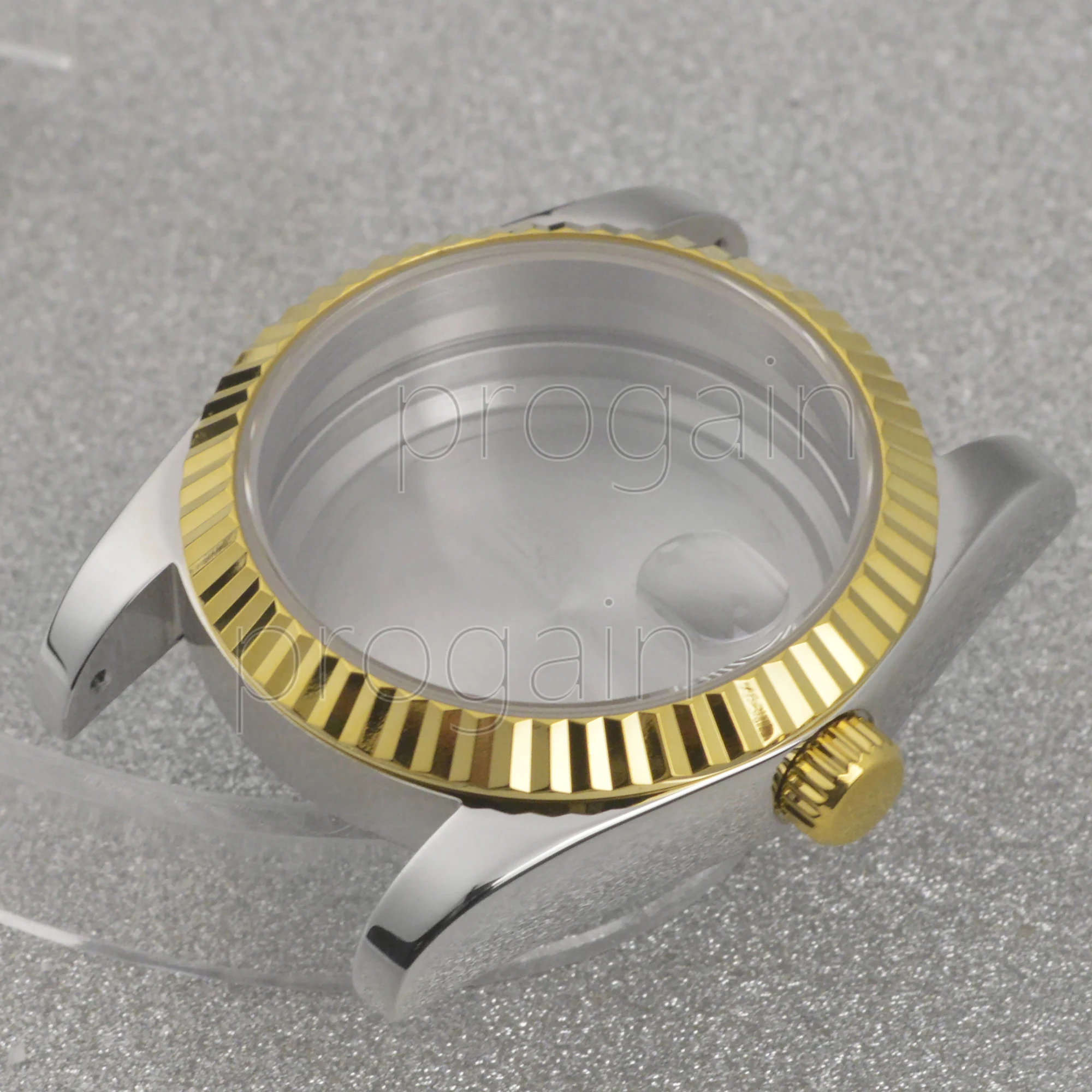 Per Datejust Style NH35 cassa dell'orologio 10ATM impermeabile con vetro zaffiro acciaio per movimento meccanico NH35 NH36 quadrante da 28.5mm