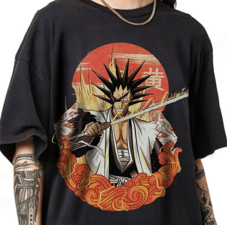 Bleach Anime T-shirt, Inspired Anime Kenpachi Zaraki T-shirt Black- Anime Gift