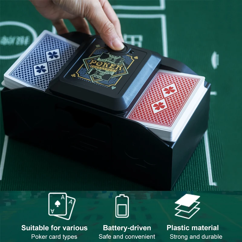 Automatic Card Shuffler Board Games Poker Sorter Machine Playing Cards Shuffling Tool for Home Party Camping USB-C Charging