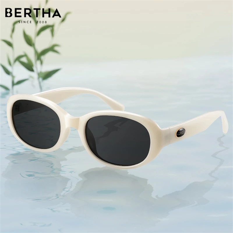 

BERTHA Cat Eye Narrow Frame Sunglasses Female New Retro Polarized Anti-Ultraviolet UV400 Oval Sunglasses Outdoor Camping Girls