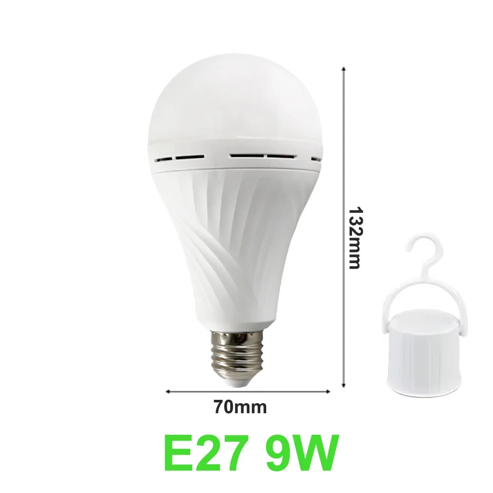 New Rechargeable Emergency Light Bulb E27 7W 9W 12W 15W LED Bulb Light Portable Flicker-Free Emergency Bulb Home