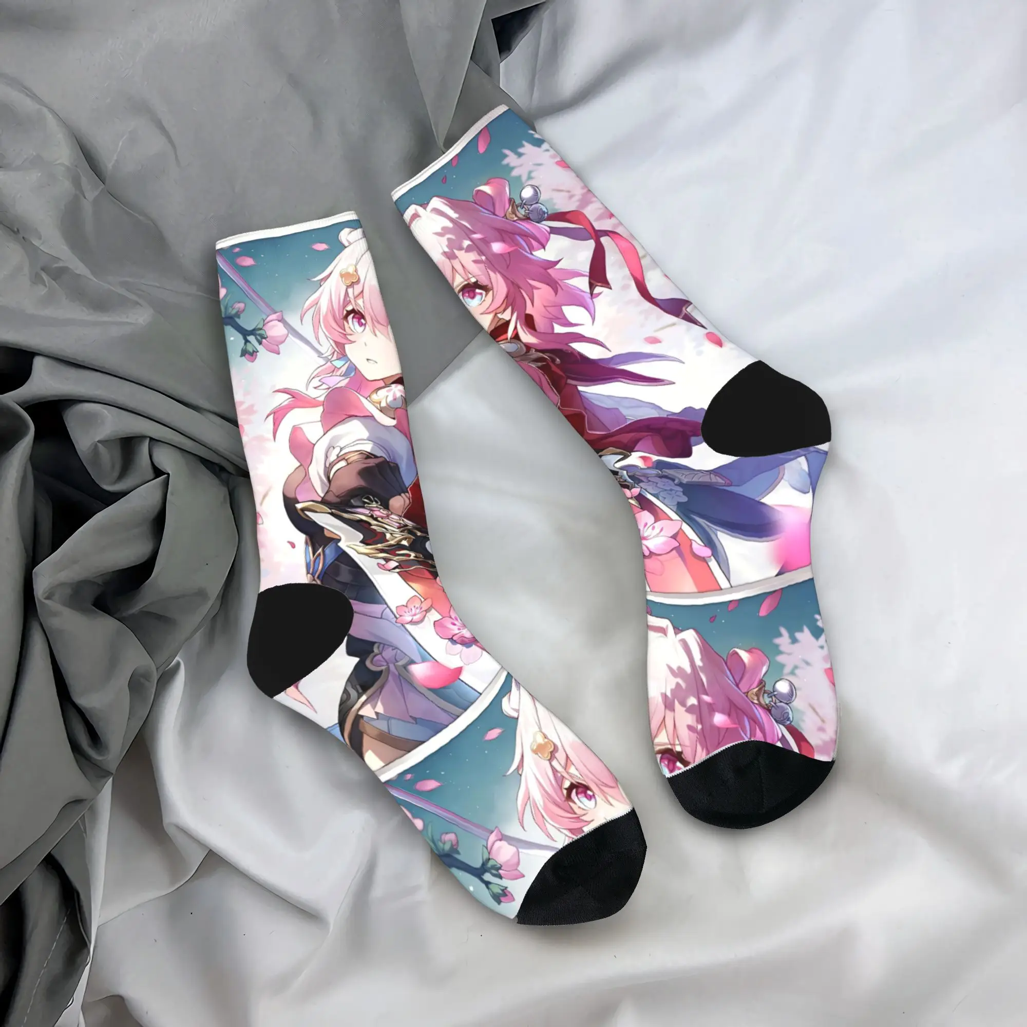 게임 스타즈 레일즈 양말 혼카이 재미있는 스타킹 남성용 편안한 러닝 스포츠 양말 겨울 맞춤형 항균 양말