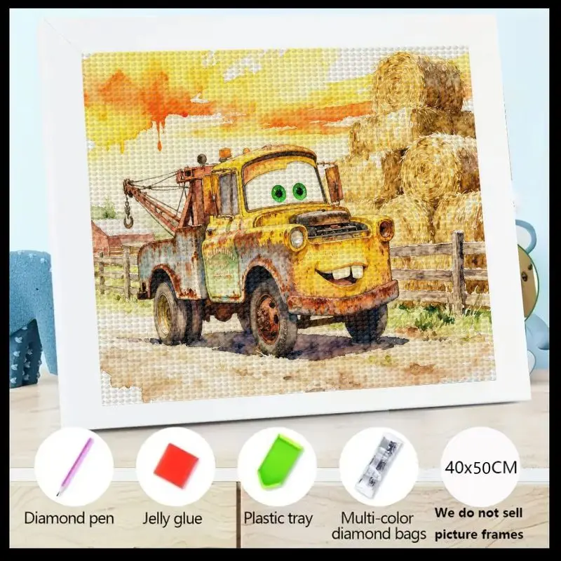 

1PC Disney Pixar Mater Tow Truck 5D Full Drill Diamond Painting Kit, DIY Cartoon Car Crystal Gem Art Set for Kids & Adults, Larg