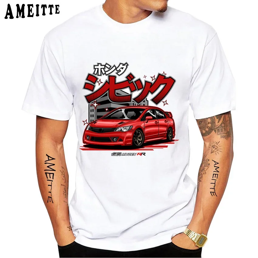 

Civic Type-R FD2 Mugen RR JDM Legend T-Shirt New Summer Fashion Men Short Sleeve Hip Hop Boy Casual Tops 90's White Tees