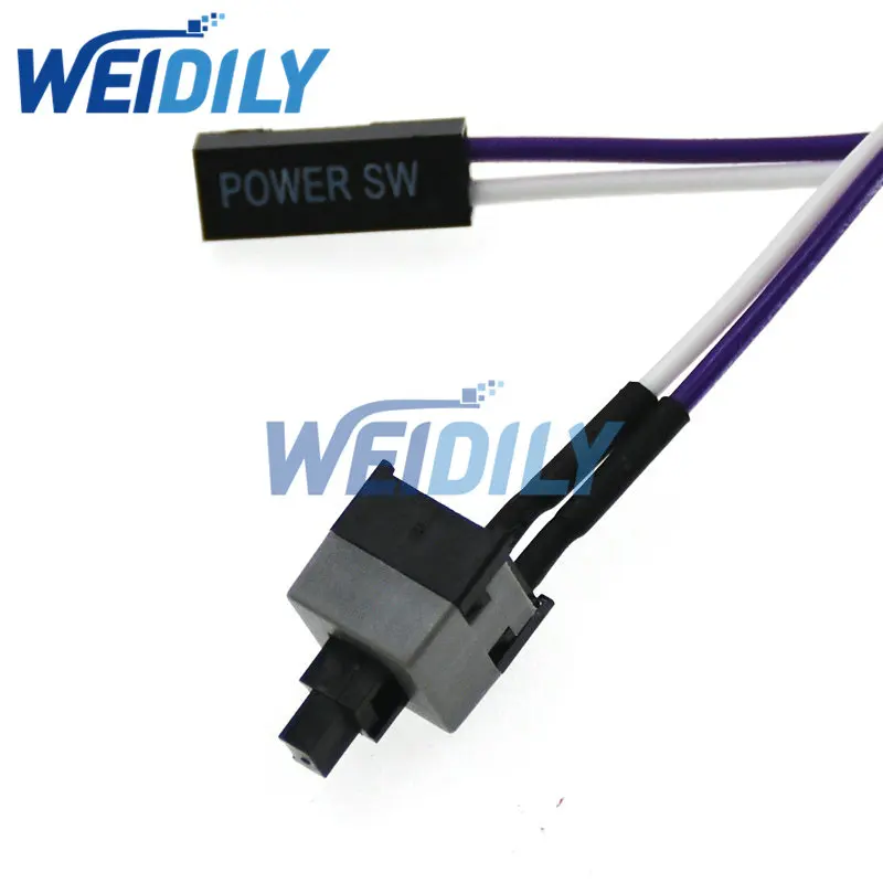 5PCS PC Power Momentary Push Button Switch Connector Cable Reset Line Length 50cm