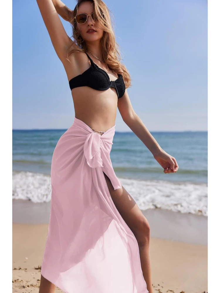 Frauen Sarong Badeanzug Coverups Chiffon Lange Bikini Wraps Sheer Strand Badeanzug Cover Up
